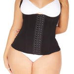 Camisilla de compresión alta con cierre frontal y látex efecto térmico, color negro de frente 