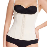 Camisilla de compresión alta con cierre frontal y látex efecto térmico, color piel de frente 