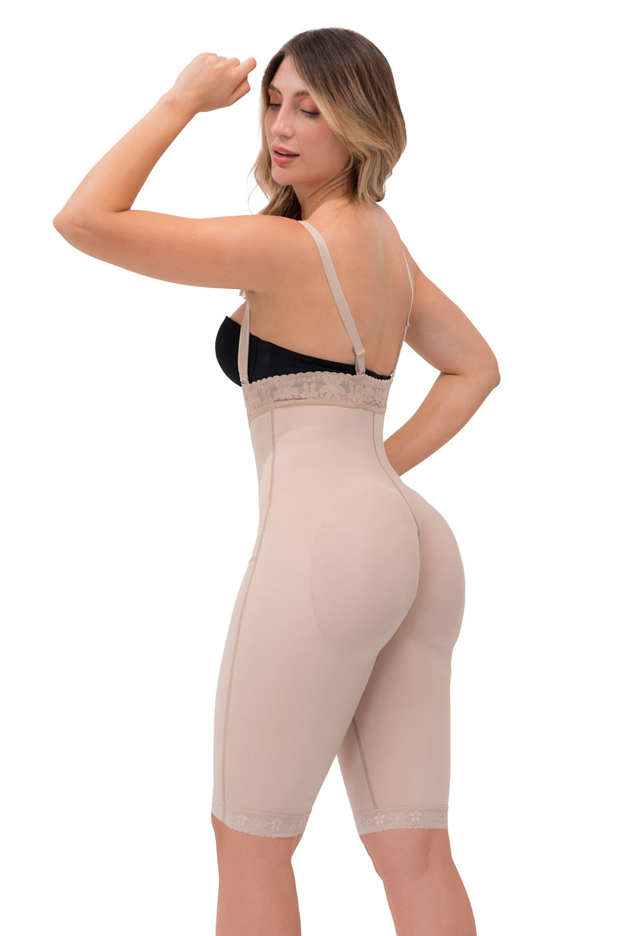 Faja moldeadora short largo senos libres strapless Microlátex (002420)