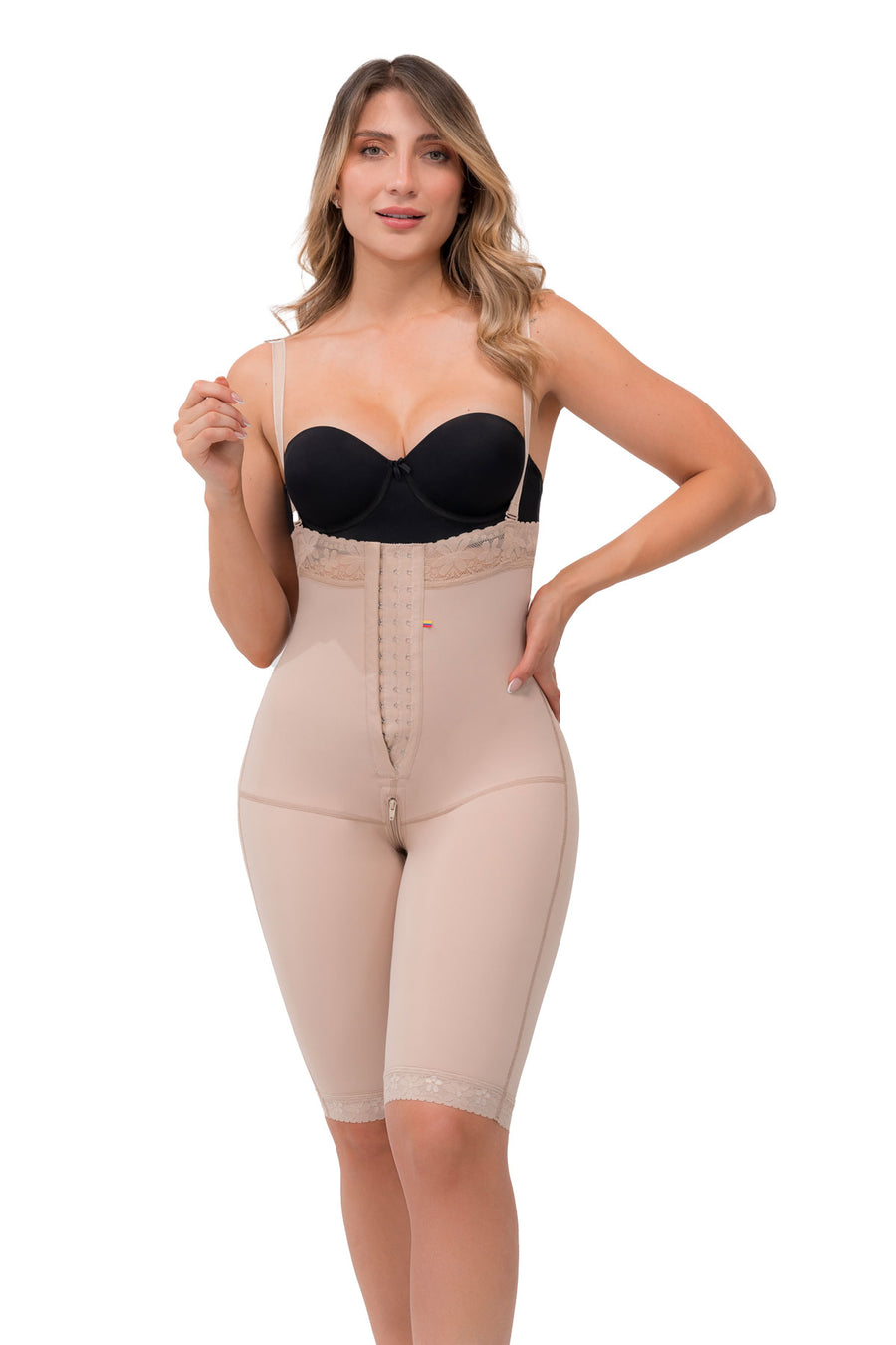 Faja moldeadora short largo senos libres strapless Microlátex (002420)