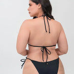 Vestido de baño de 2 piezas color sólido con tiras ajustables y copa removible