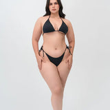 Vestido de baño de 2 piezas color sólido con tiras ajustables y copa removible