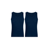 camiseta acanalada cuello redondo sin mangas Diane&Geordi pack x2