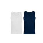 camiseta acanalada cuello redondo sin mangas Diane&Geordi pack x2