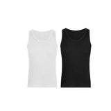camiseta acanalada cuello redondo sin mangas Diane&Geordi pack x2
