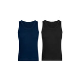 camiseta acanalada cuello redondo sin mangas Diane&Geordi pack x2