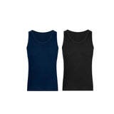 camiseta acanalada cuello redondo sin mangas Diane&Geordi pack x2