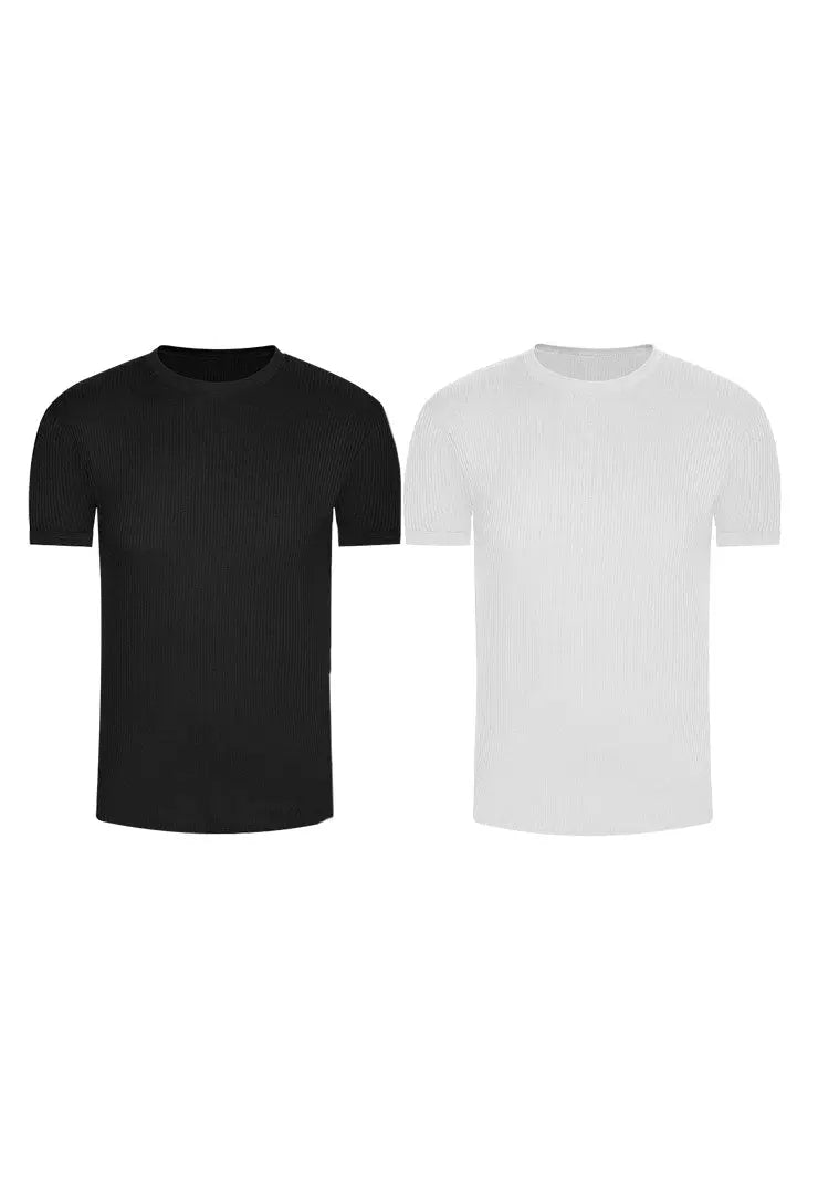 Camiseta cuello redondo acanalada (Pack X2)(2256) Diane & Geordi Colombia