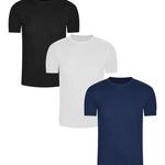 Pack de camisetas cuello redondo acanaladas para hombre – Diane & Geordi colores variados 