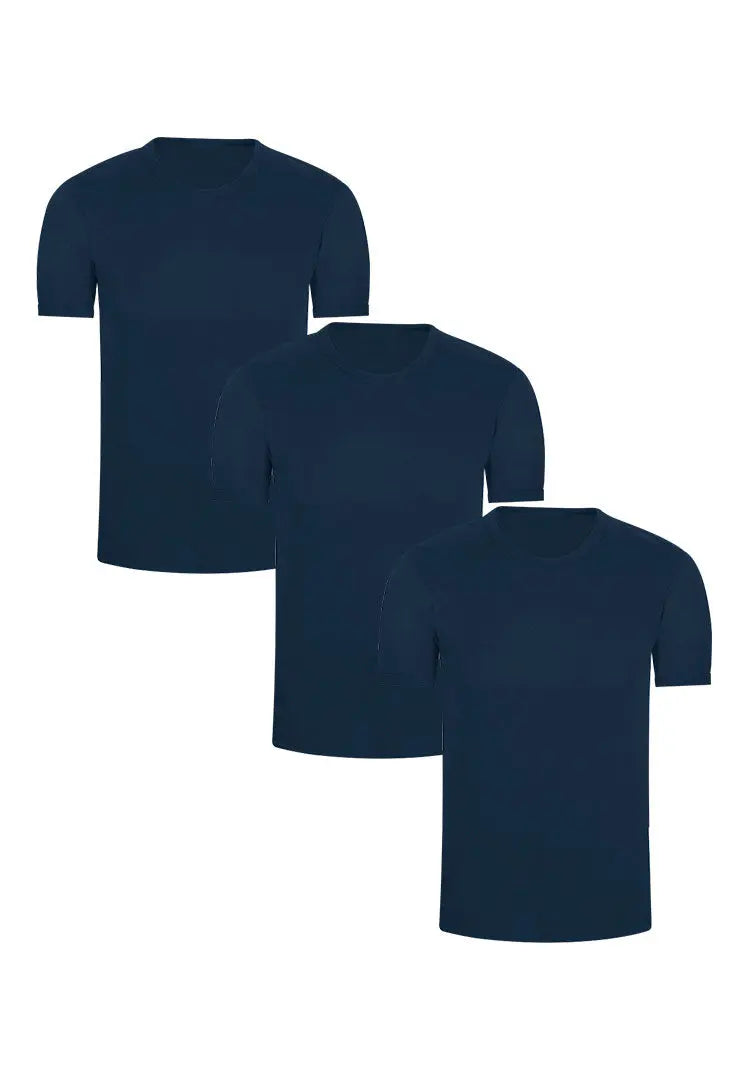 Camisetas de algodón peinado y spandex – pack de 3, color azul
