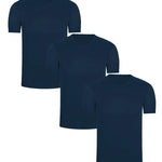 Camisetas de algodón peinado y spandex – pack de 3, color azul