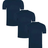 Camisetas de algodón peinado y spandex – pack de 3, color azul