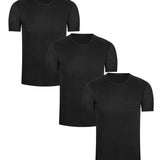 Camisetas de algodón peinado y spandex – pack de 3, color negro