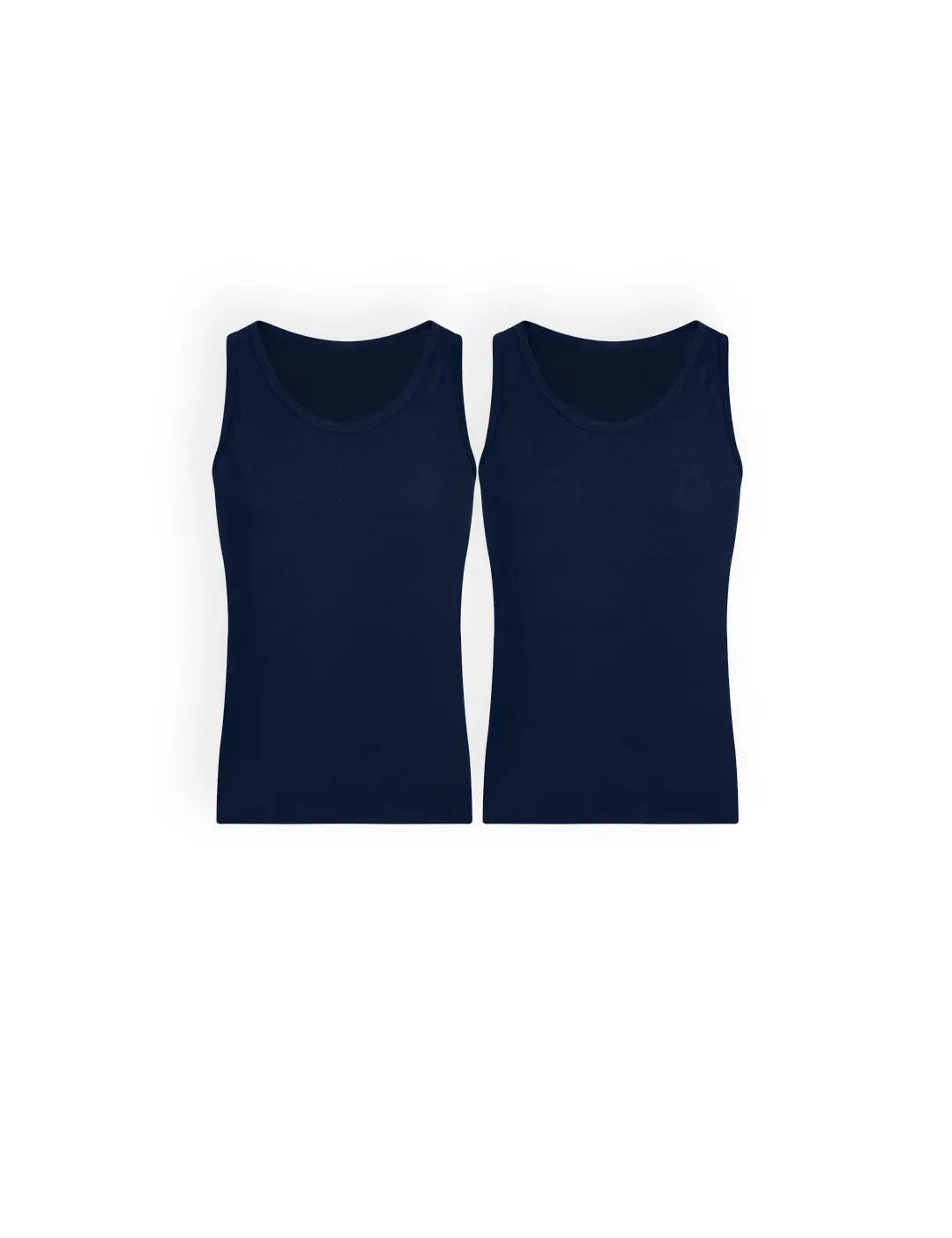 Pack de camisetas sin mangas cuello redondo en algodón – Diane & Geordi
colores acules oscuros 