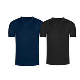 Pack de camisetas cuello V acanaladas en algodón – Diane & Geordi