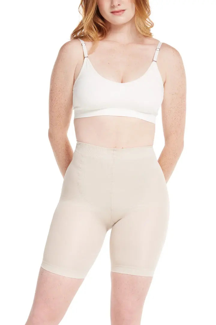 Short moldeador largo SoftControl con efecto levanta glúteos, color blanco