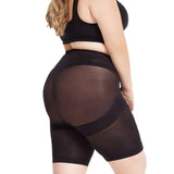 Short moldeador largo SoftControl con efecto levanta glúteos, color negro de lado