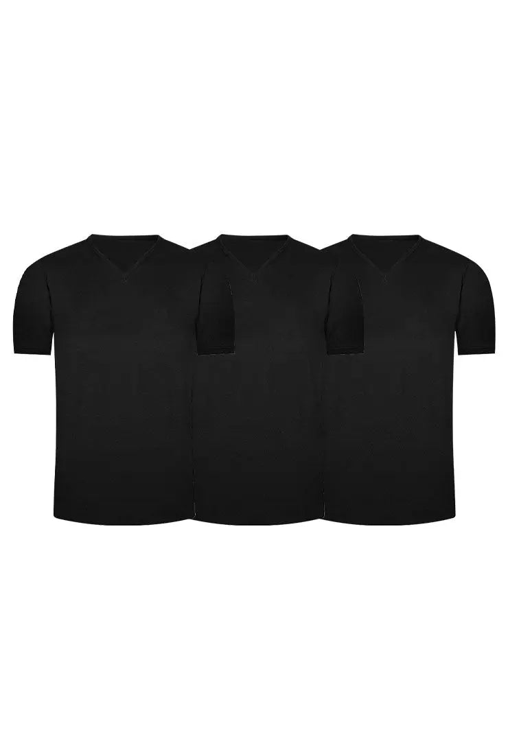 Pack de camisetas cuello V en algodón para hombre – Diane & Geordi, color azul negro