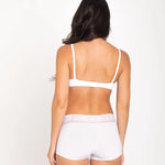 Panty alto con encaje y control en abdomen – Diane & Geordi color blanco de espalda detalle