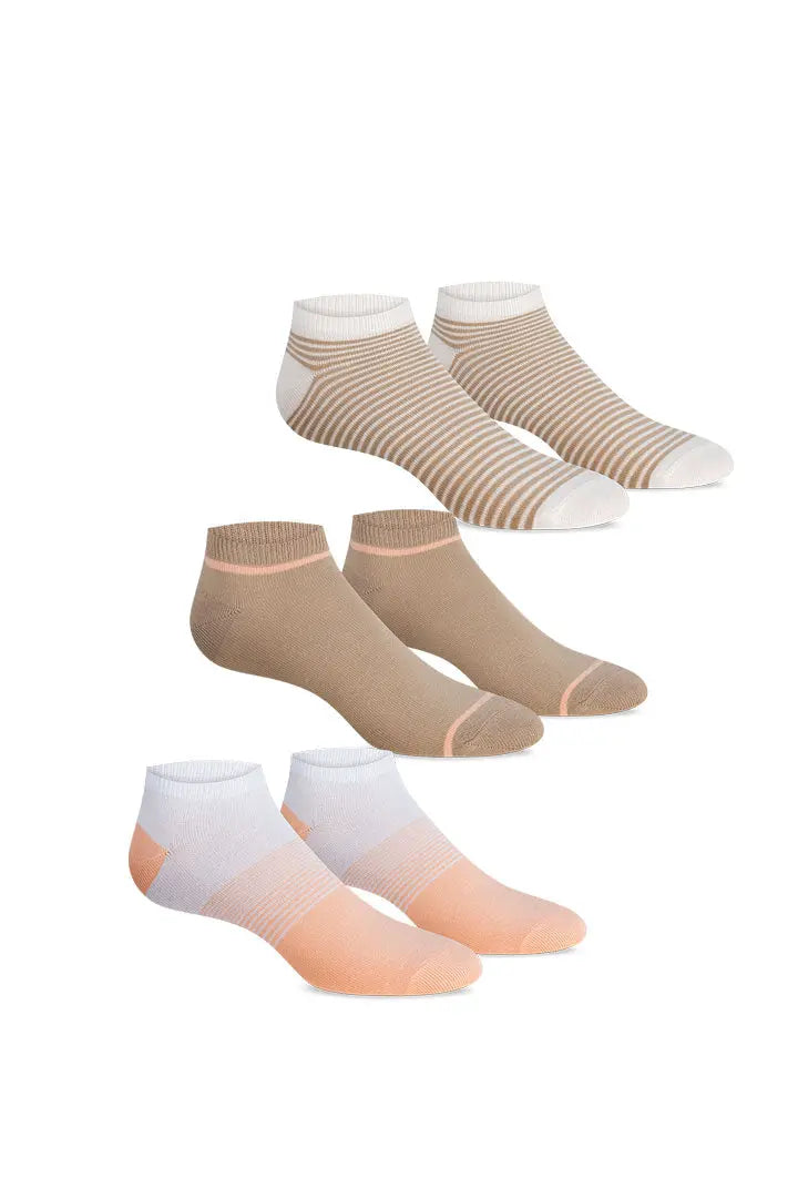 Medias bajas taloneras transpirables, ideales para calzado bajo, pack x3 para dama 