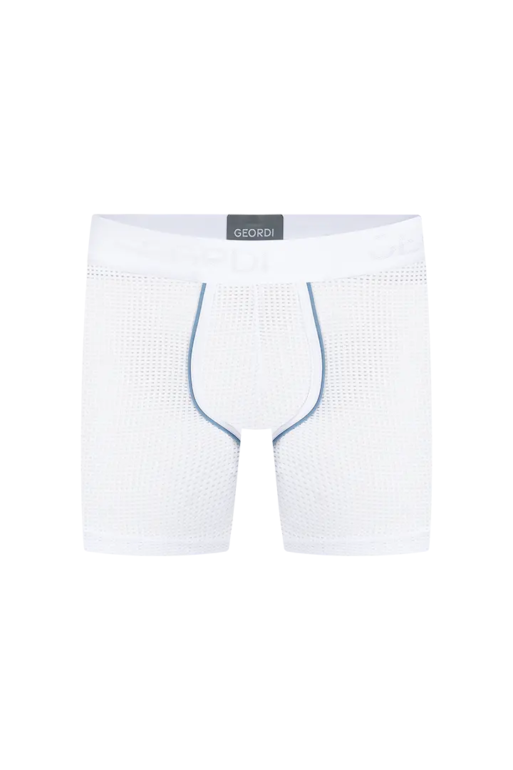 Bóxer medio en malla para hombre - Ref. GG05B4 de Diane & Geordi. Color blanco