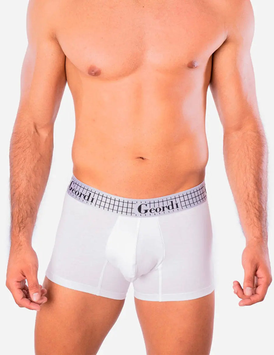 Bóxer corto en algodón premium y elástico suave – color blanco
