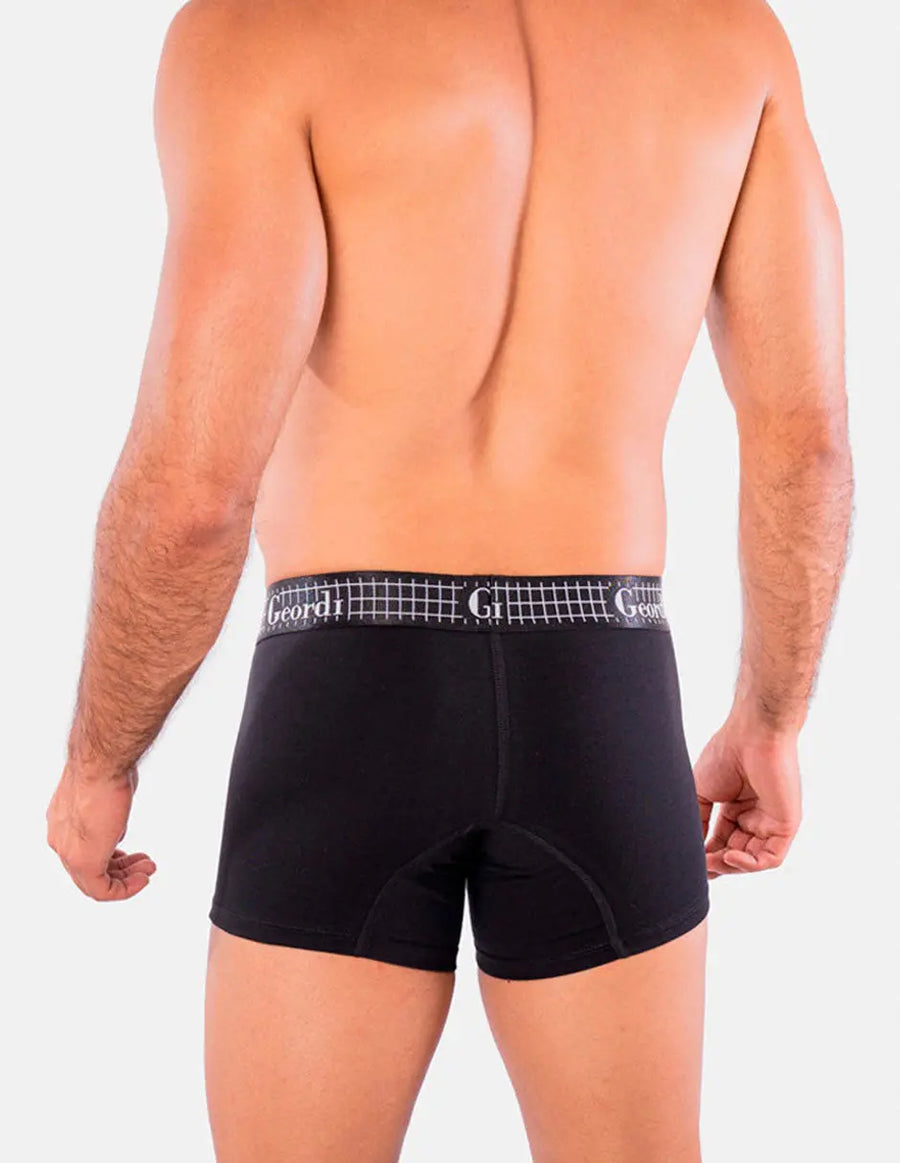 Bóxer corto en algodón premium y elástico suave – color negro