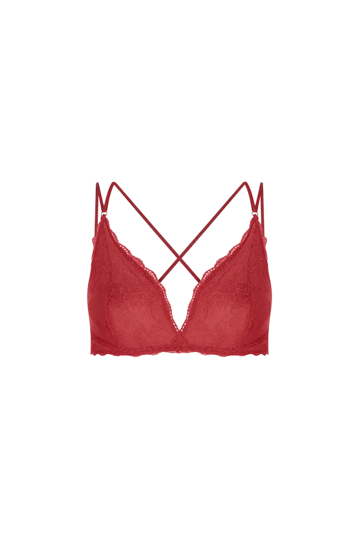 Bralette de encaje y tull premium (011397)