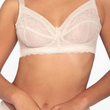 Vista posterior del brasier con alto cubrimiento y soporte, color piel