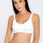 Brasier materno prehormado Diane & Geordi - algodón peinado y broche ajustable, color blanco