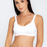 Brasier materno prehormado Diane & Geordi - algodón peinado y broche ajustable, color blanco