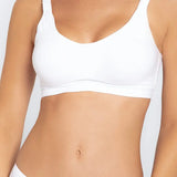 Brasier materno prehormado Diane & Geordi - algodón peinado y broche ajustable, color blanco