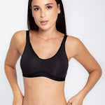 Brasier materno prehormado Diane & Geordi - algodón peinado y broche ajustable, color negro