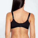 Brasier materno prehormado Diane & Geordi - algodón peinado y broche ajustable, color negro