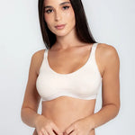 Brasier materno prehormado Diane & Geordi - algodón peinado y broche ajustable, color piel