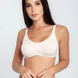 Brasier materno prehormado Diane & Geordi - algodón peinado y broche ajustable, color piel