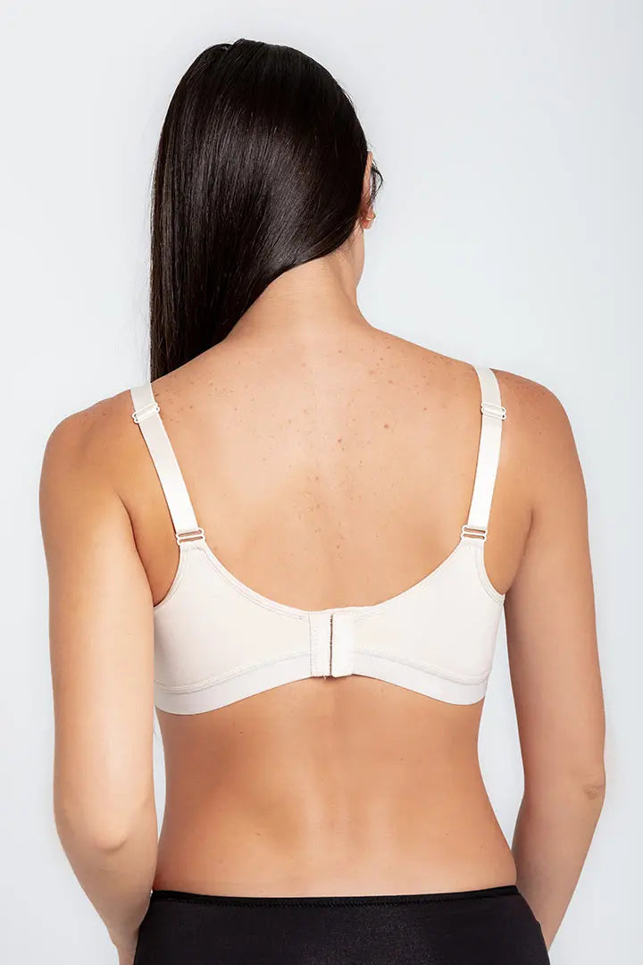 Brasier materno prehormado Diane & Geordi - algodón peinado y broche ajustable, color piel