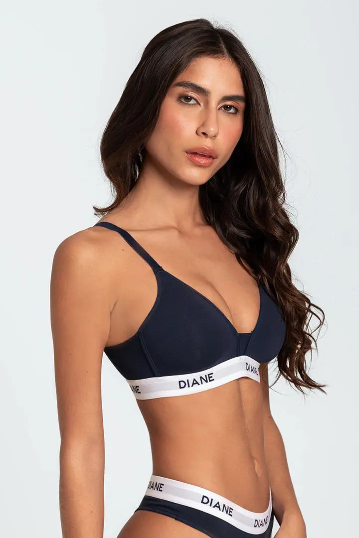 Brasier deportivo copa triangular sin varillas Diane & Geordi - color azul oscuro