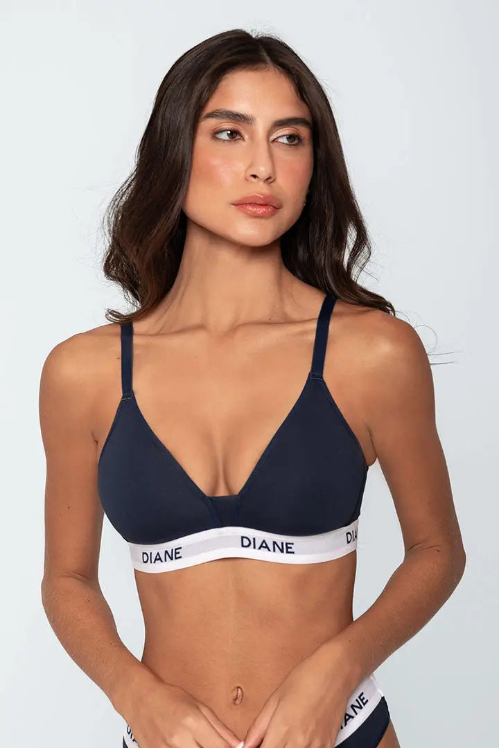 Brasier deportivo copa triangular sin varillas Diane & Geordi - color azul oscuro