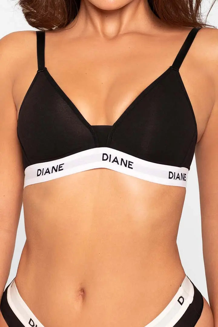 Brasier deportivo copa triangular sin varillas Diane & Geordi - color negro