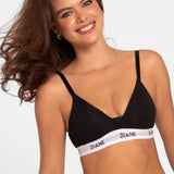 Brasier deportivo copa triangular sin varillas Diane & Geordi - color negro