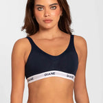 Brasier deportivo sin varillas Diane & Geordi para mujer - algodón premium, color azul oscuro