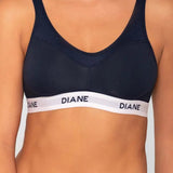 Brasier deportivo sin varillas Diane & Geordi para mujer - algodón premium, color azul oscuro detalle 