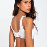 Brasier deportivo sin varillas Diane & Geordi para mujer - algodón premium, color blanco espalda