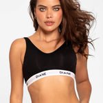 Brasier deportivo sin varillas Diane & Geordi para mujer - algodón premium, color negro
