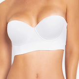 Brasier strapless unicolor sin realce – vista frontal, color blanco