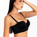 Brasier strapless unicolor sin realce – vista frontal, color negro