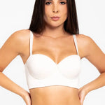 Brasier strapless unicolor sin realce – vista frontal, color blanco