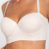 Brasier strapless unicolor sin realce – vista frontal, color blanco