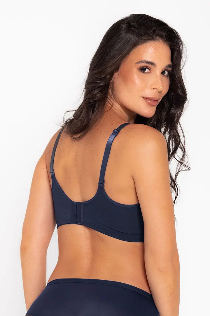 Brasier copa completa Diane & Geordi con base ancha y varillas laterales. Color azul oscuro 